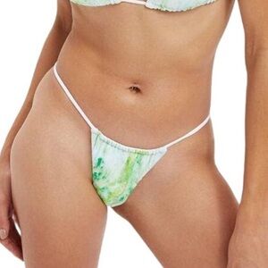 Good American Green Marble String Cheeky Bikini Bottoms Size Small